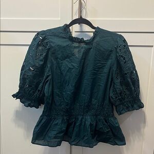 Universal Thread Dark Teal Eyelet Blouse